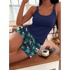 Ekouaer Womens Cami Pajama Set Summer Tank Top and Shorts Set S-XXL(Navy Pineapple Coconut Tree Skateboard)