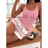 Ekouaer Womens Cami Pajama Set Summer Tank Top and Shorts Set S-XXL(Ombre Pink)