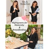 Ekouaer Womens Nightgown Long Sleeve Nightshirt Soft Button Down Sleepshirt(Black)