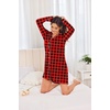 Ekouaer Womens Nightgown Long Sleeve Nightshirt Soft Button Down Sleepshirt(Christmas Plaid)