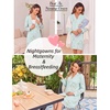 Ekouaer Womens Nightgown Long Sleeve Nightshirt Soft Button Down Sleepshirt(Light Green Floral)