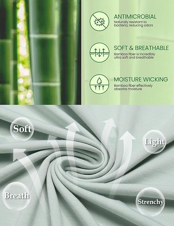 image:imageEkouaer Long Nightgowns for Women Bamboo Viscose Short Sleeve House DressesGreen White Florals