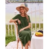 Ekouaer Long Nightgowns for Women Bamboo Viscose Short Sleeve House Dresses(Army Green)