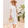 Ekouaer Long Nightgowns for Women Bamboo Viscose Short Sleeve House Dresses(Daisy)