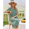 Ekouaer Long Nightgowns for Women Bamboo Viscose Short Sleeve House Dresses(Green White Florals)