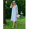 Ekouaer 2 Pack Women’s Nightgowns Long Sleeve Long Nightgowns for Women(Blue Flower+green Flower)