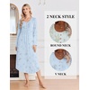 Ekouaer 2 Pack Women’s Nightgowns Long Sleeve Long Nightgowns for Women(Blue Flower+green Flower)
