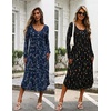 Ekouaer 2 Pack Women’s Nightgowns Long Sleeve Long Nightgowns for Women(Navy Flower+colorful Flower)