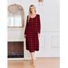 Ekouaer 2 Pack Women’s Nightgowns Long Sleeve Long Nightgowns for Women(Reindeer Christmas Print)