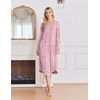 Ekouaer 2 Pack Women’s Nightgowns Long Sleeve Long Nightgowns for Women(White Flower+pink Flower)
