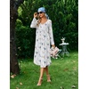 Ekouaer 2 Pack Women’s Nightgowns Long Sleeve Long Nightgowns for Women(White Flower+pink Flower)