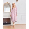 Ekouaer 2 Pack Women’s Nightgowns Long Sleeve Long Nightgowns for Women(Yellow Flower+pink White Flower)