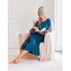 Ekouaer 3 Pack Long Sleeve Full Length Chest Pocket Nightgowns for Women(Black&deep Blue&deep Purple)