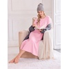 Ekouaer 3 Pack Long Sleeve Full Length Chest Pocket Nightgowns for Women(Light Blue&pink&pink Flower)