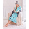 Ekouaer 3 Pack Long Sleeve Full Length Chest Pocket Nightgowns for Women(Pink Flower&blue Flower&white Flower)
