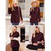 Ekouaer 3 Packs Maternity Shirts Split Side Pregnancy Workout Tops(3pcs- Black + Burgundy Red + Green)