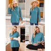 Ekouaer 3 Packs Maternity Shirts Split Side Pregnancy Workout Tops(3pcs- Black + Green + Teal)