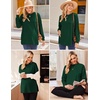 Ekouaer 3 Packs Maternity Shirts Split Side Pregnancy Workout Tops(3pcs- Black + Green + Teal)