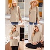 Ekouaer 3 Packs Maternity Shirts Split Side Pregnancy Workout Tops(3pcs- Dirty Pink + Khaki + Mintgreen)