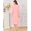 Ekouaer Cotton Nightgowns for Women Long Sleeve Night Gown(Pink)