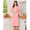 Ekouaer Cotton Nightgowns for Women Long Sleeve Night Gown(Pink)