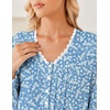 Ekouaer Cotton Nightgowns for Women Long Sleeve Soft Nightgown Sleepshirt(Blue Floral)