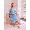Ekouaer Cotton Nightgowns for Women Long Sleeve Soft Nightgown Sleepshirt(Blue Floral)