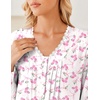 Ekouaer Cotton Nightgowns for Women Long Sleeve Soft Nightgown Sleepshirt(Bowknot Hydrangea)