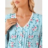 Ekouaer Cotton Nightgowns for Women Long Sleeve Soft Nightgown Sleepshirt(Light Blue Floral)