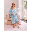 Ekouaer Cotton Nightgowns for Women Long Sleeve Soft Nightgown Sleepshirt(Light Blue Floral)