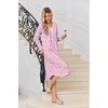 Ekouaer Cotton Nightgowns for Women Long Sleeve Soft Nightgown Sleepshirt(Pink Floral)