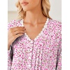 Ekouaer Cotton Nightgowns for Women Long Sleeve Soft Nightgown Sleepshirt(Pink Floral)
