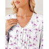 Ekouaer Cotton Nightgowns for Women Long Sleeve Soft Nightgown Sleepshirt(Pink Flower)