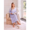 Ekouaer Cotton Nightgowns for Women Long Sleeve Soft Nightgown Sleepshirt(Purple Floral)