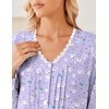 Ekouaer Cotton Nightgowns for Women Long Sleeve Soft Nightgown Sleepshirt(Purple Floral)