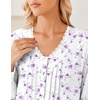 Ekouaer Cotton Nightgowns for Women Long Sleeve Soft Nightgown Sleepshirt(Purple Flower)
