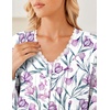 Ekouaer Cotton Nightgowns for Women Long Sleeve Soft Nightgown Sleepshirt(Purple Flower Branch)