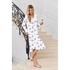 Ekouaer Cotton Nightgowns for Women Long Sleeve Soft Nightgown Sleepshirt(White Purple Floral)