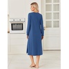 Ekouaer Long Cotton Nightgowns for Women Soft Comfy Sleepshirt with Pockets(Blue)