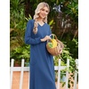 Ekouaer Long Cotton Nightgowns for Women Soft Comfy Sleepshirt with Pockets(Blue)