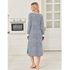 Ekouaer Long Cotton Nightgowns for Women Soft Comfy Sleepshirt with Pockets(Blue Floral)