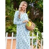 Ekouaer Long Cotton Nightgowns for Women Soft Comfy Sleepshirt with Pockets(Light Blue Floral)