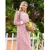 Ekouaer Long Cotton Nightgowns for Women Soft Comfy Sleepshirt with Pockets(Pink Floral)