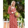 Ekouaer Long Cotton Nightgowns for Women Soft Comfy Sleepshirt with Pockets(Red Floral)