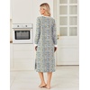Ekouaer Long Cotton Nightgowns for Women Soft Comfy Sleepshirt with Pockets(White Daisy Floral)