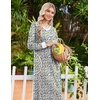 Ekouaer Long Cotton Nightgowns for Women Soft Comfy Sleepshirt with Pockets(White Daisy Floral)
