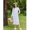 Ekouaer Long Cotton Nightgowns for Women Soft Comfy Sleepshirt with Pockets(White Floral)