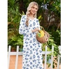 Ekouaer Long Cotton Nightgowns for Women Soft Comfy Sleepshirt with Pockets(White Floral)