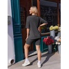 Ekouaer Maternity Sets Two Piece Outfits Ribbed Pregnancy Loungewear(Dark Grey)