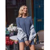 Ekouaer Maternity Sets Two Piece Outfits Ribbed Pregnancy Loungewear(Navy)